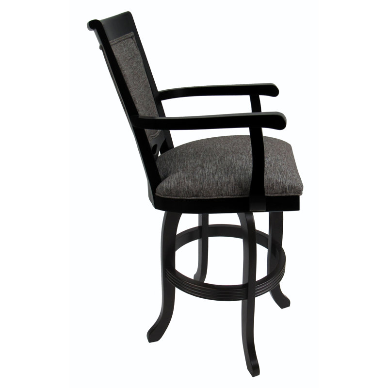 Tabouret de bar et de comptoir Venancio, Noir, Tabouret de comptoir (siège d'une hauteur de 30 p