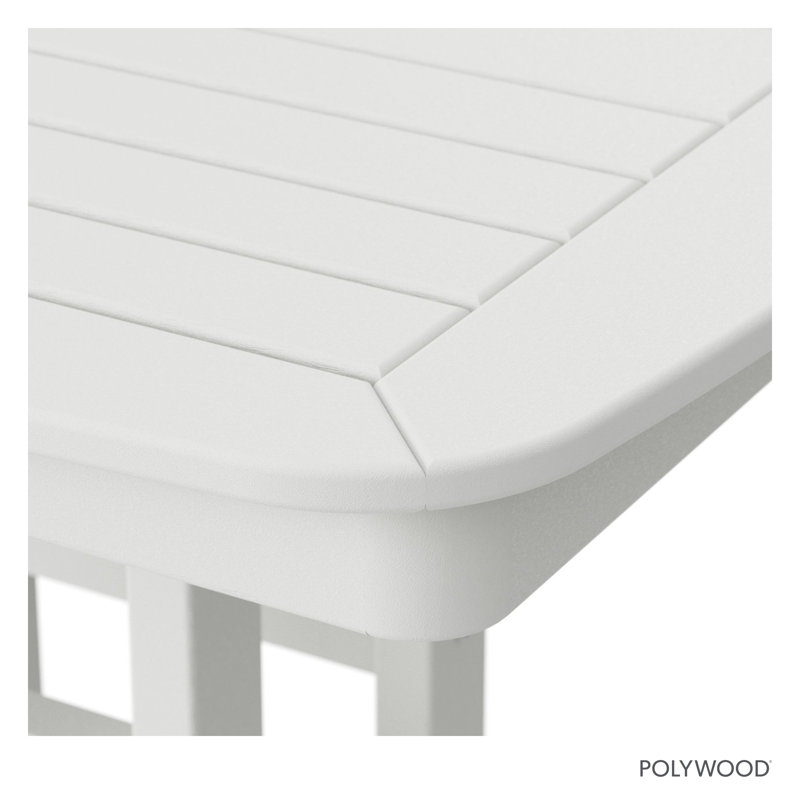 POLYWOOD Nautical Dining Table, White, 29" H x 71.5" L x 36.75" W
