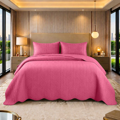 Ensemble de couvre-lit de luxe embossé avec taies décoratives assorties, couvre-lit surdimensionné en microfibre, literie matelassée élégante pour toutes les tailles de lit