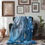 Gradient Blue Florals - 1 pièce Sherpa Premium-101596762