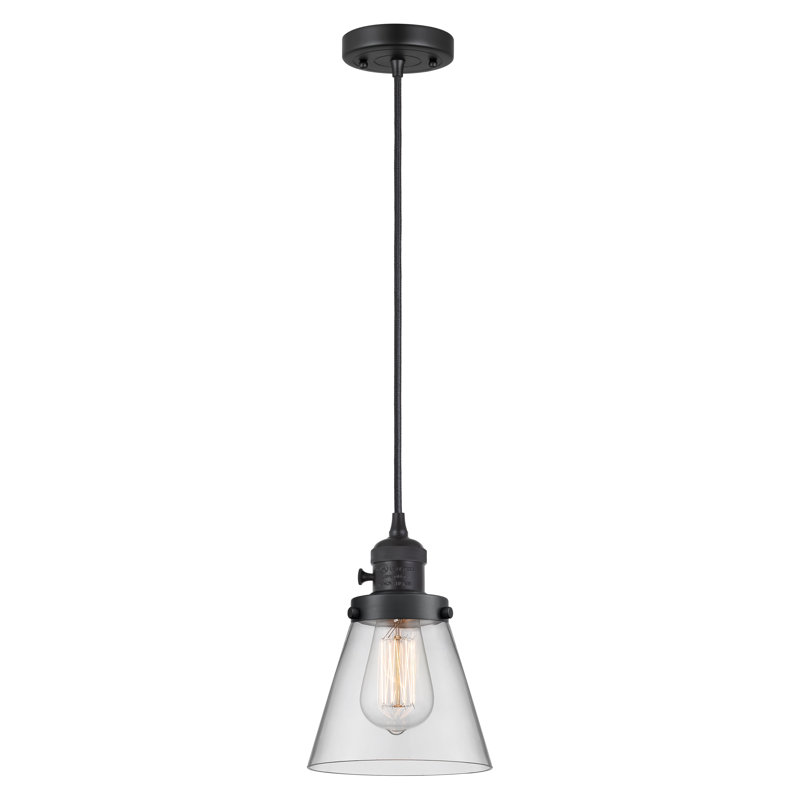 Luminaire suspendu en forme de globe à 1 lumière Angjelina, H 129 po x l 6,25 po x P 6,25 po, Clair, Noir mat