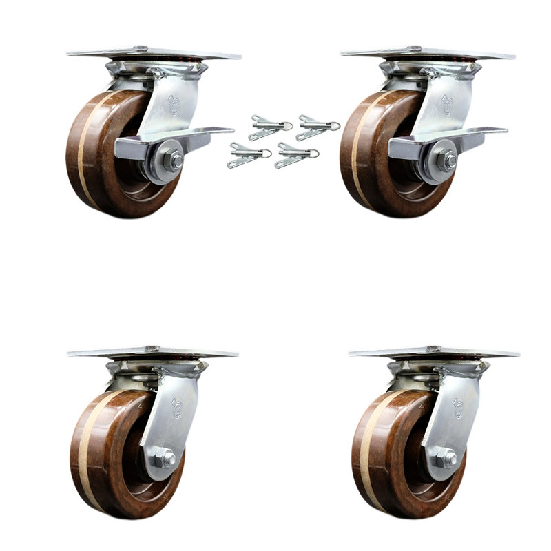 4 Piece High Temp Phenolic Caster Set