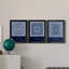 Indigo Tile I - ensemble de 3 impressions sur toile encadrées-73082888-73082892