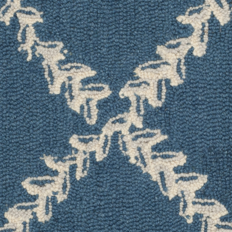 Jonsson Hand Hooked Wool Pile Geometric Rug, Rectangle 1'8" x 2'6"