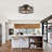 20" Matte Black Caged Flush Mount Ceiling Fans 