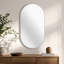 Miroir ovale en métal argenté 20 po x 33 po