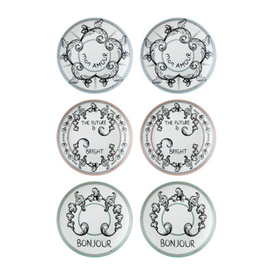 Elegant Dessert Plate Set (6 Pieces), 100% Porcelain, 7.9 x 7.9 x 0.8 inches | Dishwasher Safe, Perfect for Cakes, Pastries & Appetizers | Stylish and Durable Tableware for Entertaining & Everyday Use