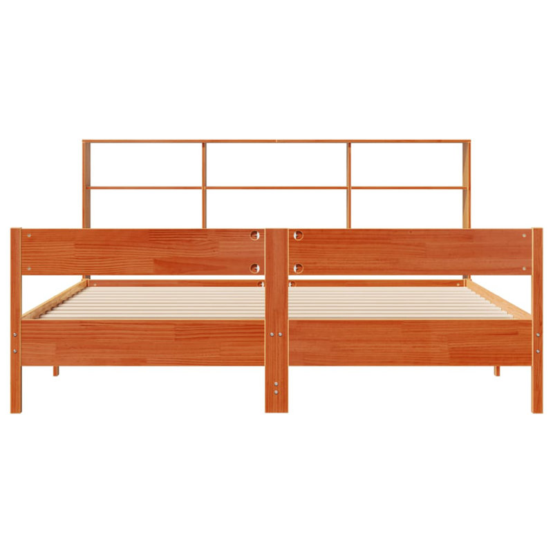 Abbiss Solid Wood Bed, 110cm H x 228.5cm W x 186cm D, Wax Brown