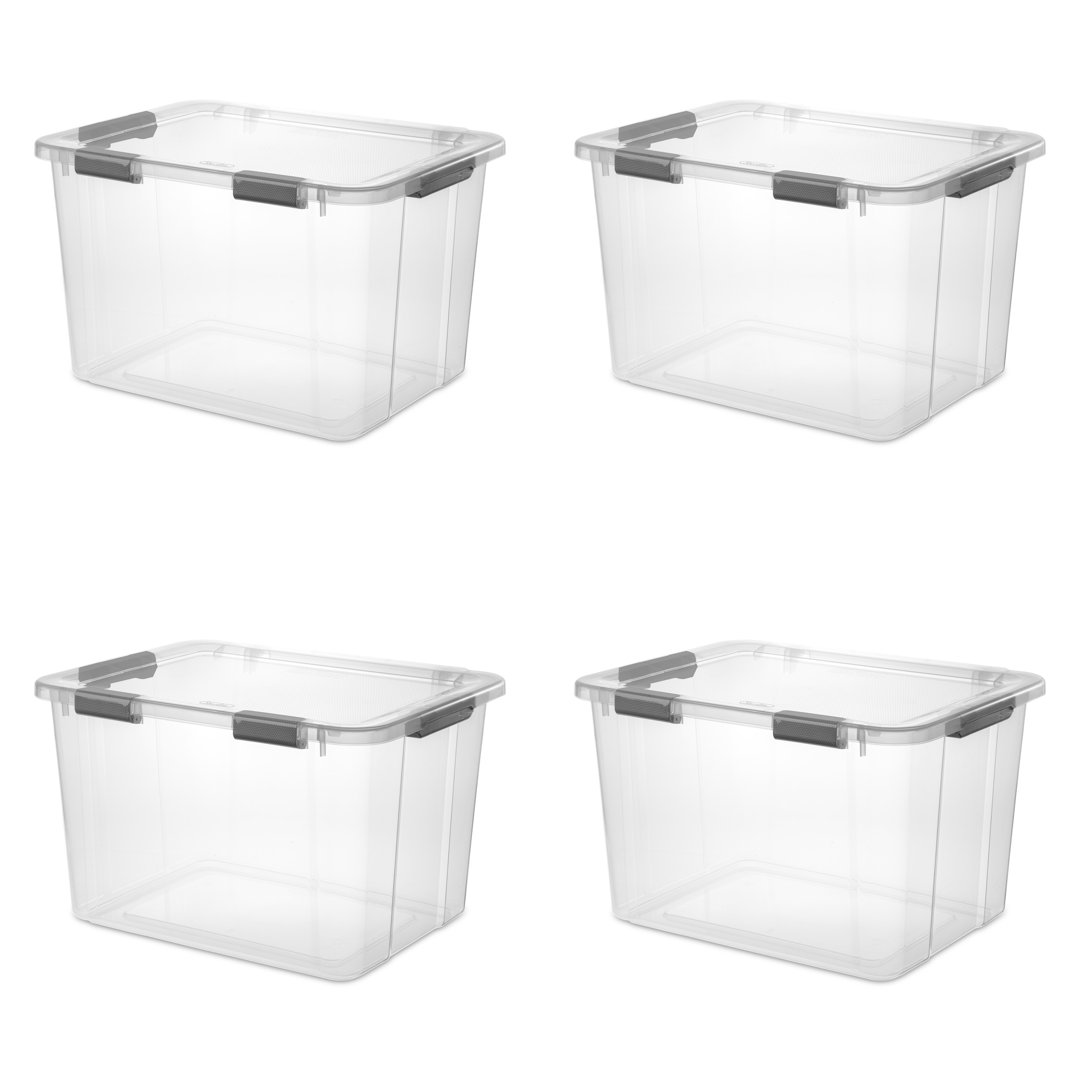 Sterilite 80 Quart / 75.7 Liter HingeLID Box (Set of 4) Sterilite