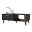 Table basse Govan avec porte, pieds coniques et rangement ouvert