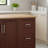 Vintage Brown Rolling Kitchen Island With Drop Leaf Countertop And Barn Door Design With Storage Cabinets And Tower Shelves