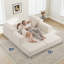 Canapé modulaire escamotable 75 po en velours avec repose-pieds-804031038