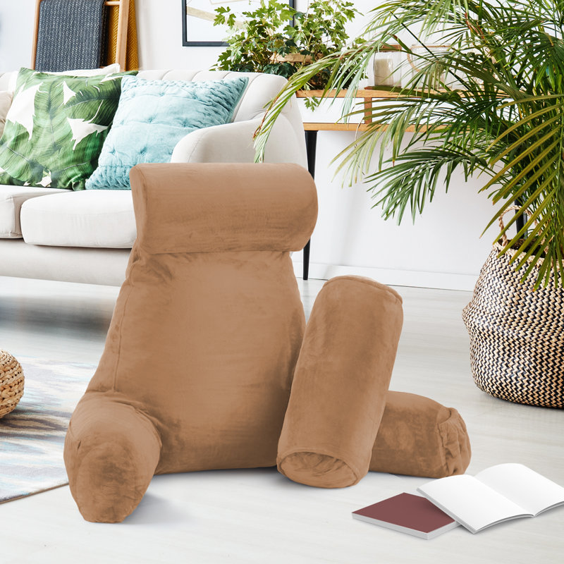 Coussin de lecture Nestl, H 22 po x l 36 po x P 13 po, Moka brun pâle