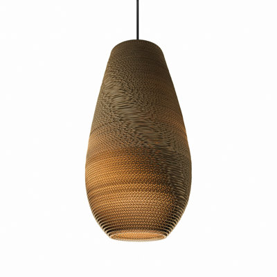 Scraplights Recycled Cardboard Pendant Light - Drop