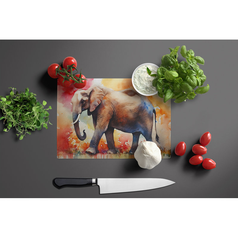 Elephant Glass Cutting Board Large