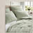 Premium Cotton Bedding Set, Sage Gauze Quilt With Embroidery, All-season Comfort
