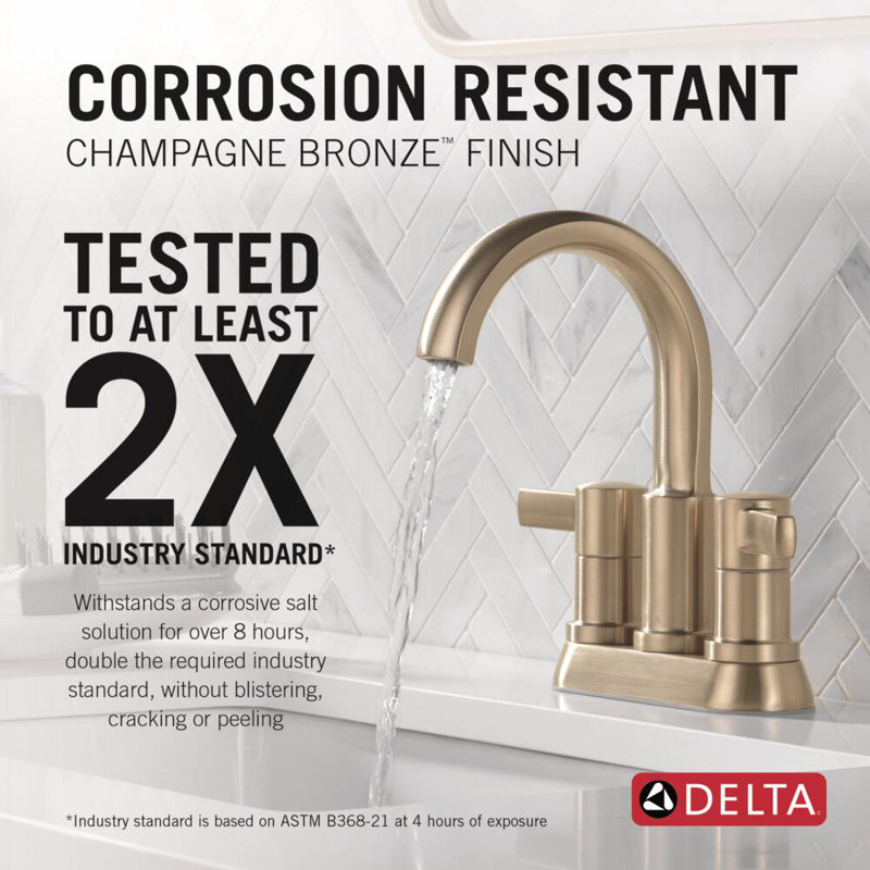 Two Handle Centerset Bathroom Faucet, Champagne Bronze