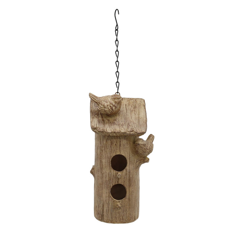  Resin Birdhouse w/2 Birds Home Decorations Spring