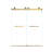 Frameless Double Sliding Shower Door, 44-48 In. W X 74 In. H, 5/16 In. Tempered Glass, Brushed Gold Finish | Gift Idea-122611861