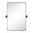 Aura Rounded 30" H x 20" W Small Rectangular Pivoting Metal Framed Wall Mounted Bathroom Vanity Mirror in Matt Black-72292226-72292225