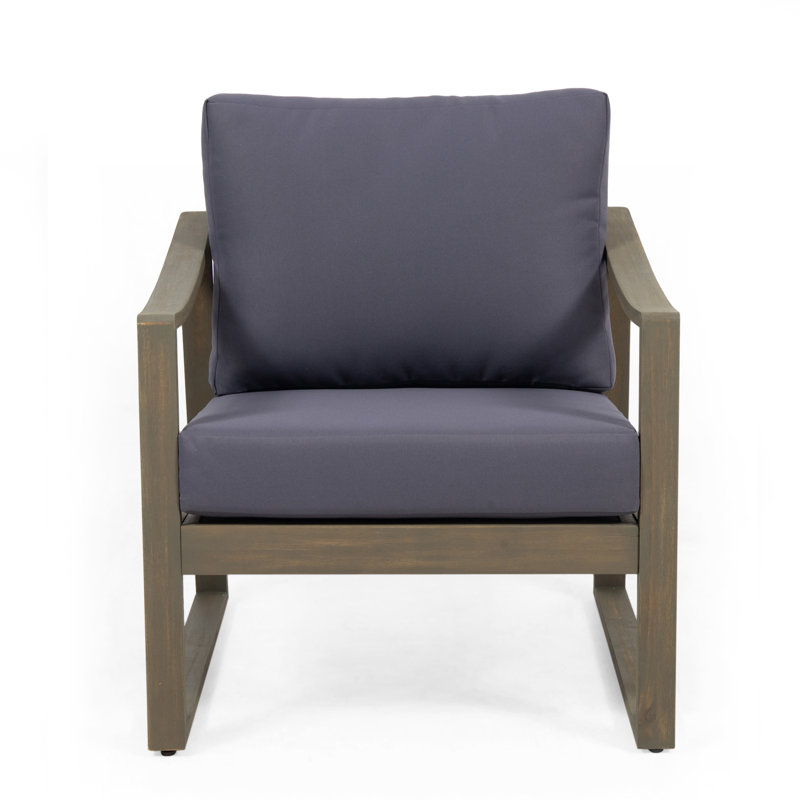 Acacia Outdoor Lounge Chair, Gray, Dark Gray