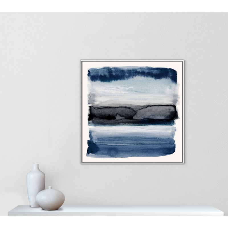 Collection Sky «Navy Sky II» par Nan, Cadre flottant blanc, H 41,5 po x l 41,5 po