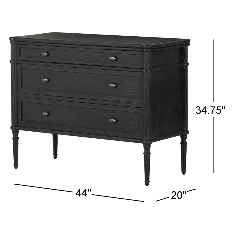 Toulouse 3 - Drawer Dresser, Distressed Black