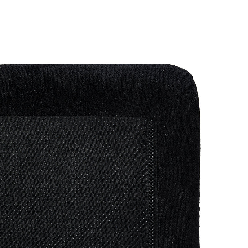 Siège en forme de L de 111,2 po de style américain, revêtement noir, 4 sièges, installation facile et confort moderne avec chenille, adaptable à différentes configurations, base antidérapante, expérience luxueuse