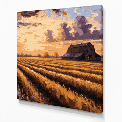 «Farm Evening Sunset», art mural sur toile