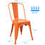 Ensemble de 4 chaises de salle à manger en métal de style patiné pour l'intérieur et l'extérieur (orange)-2114402855