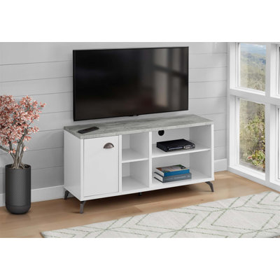 Modern 48 Inch TV Stand With Storage, Media Console For Living Room And Bedroom, Industrial-Style Entertainment Center