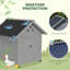 Maison pour animaux en bois avec toit ouvrable et portes doubles, gris clair