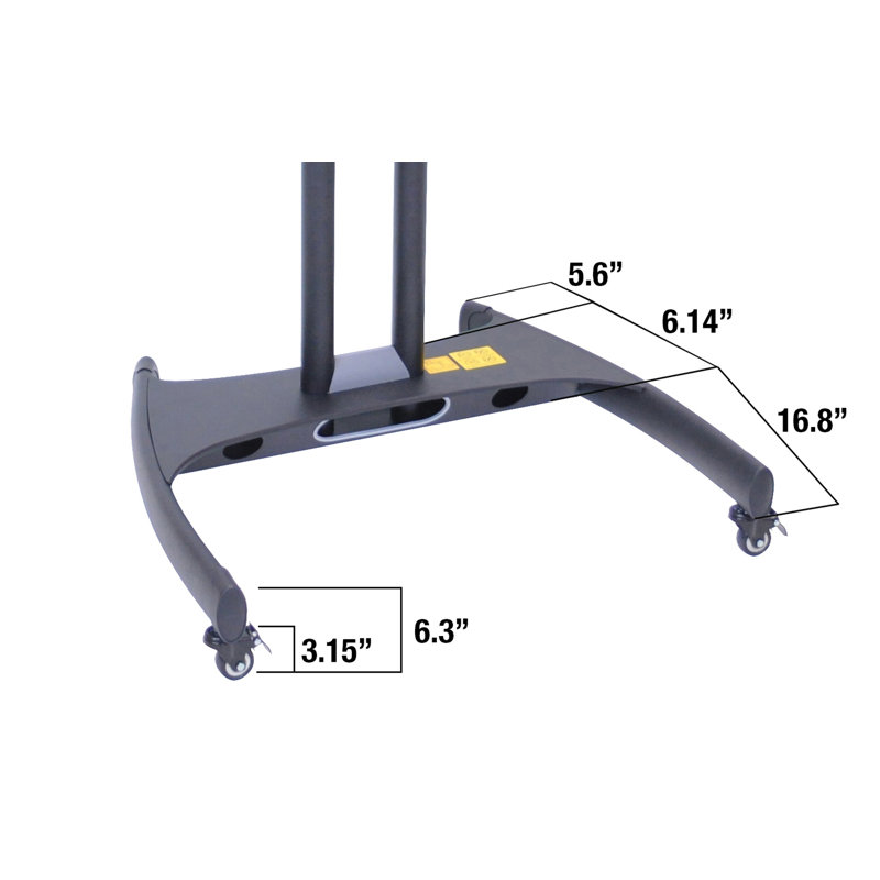 Support de plancher pivotant noir pouvant supporter jusqu'à 125 lb