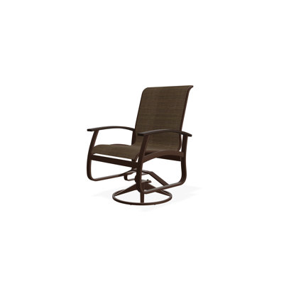 Belle Isle Sling Aluminum Frame Dining Height Swivel Rocker with Marine Grade Polymer Arm Accent