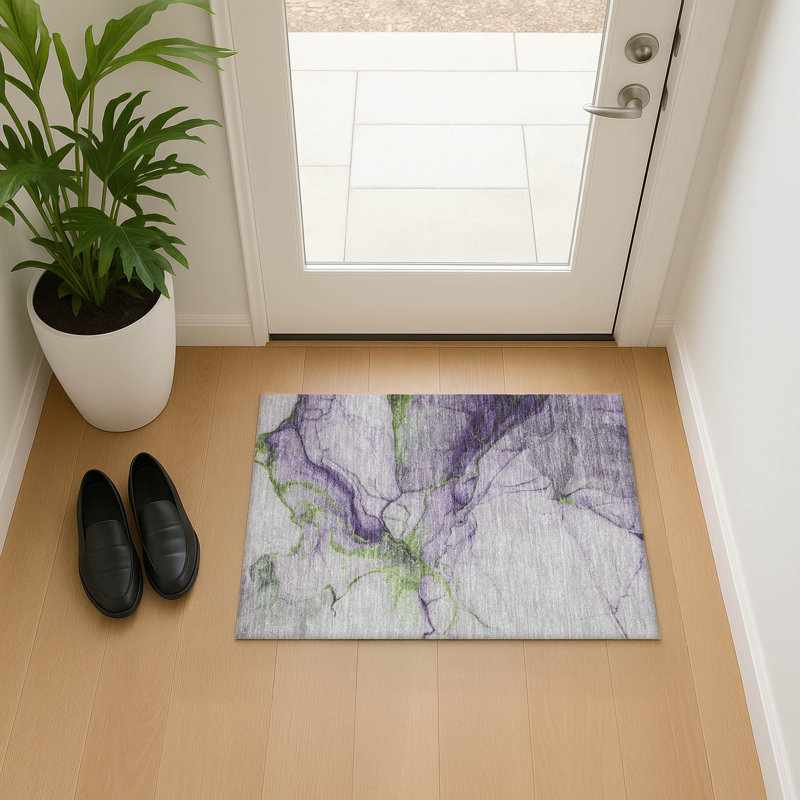 Premium Machine Washable Mehara AMF1690 Abstract Rug, Rectangle 1'8" x 2'6"