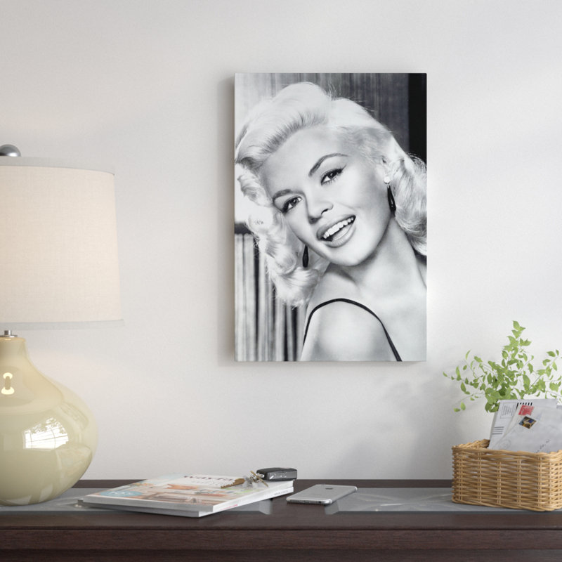 «Gorgeous Smile» par Jayne Mansfield - reproduction sur toile tendue, H 26 po x l 18 po x P 1,5 po, Toile avec cadre noir