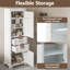 Armoire de salle de bain autoportante 71 po avec tablette réglable et tiroirs H 71 po