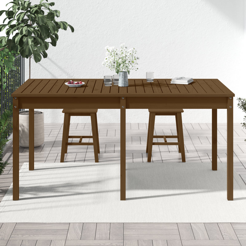 Lotti Rectangular Outdoor Dining Table , 159.5cm cm W 82.5cm cm D, Honey Brown
