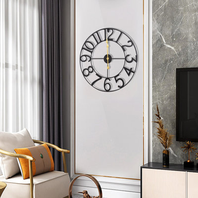 23.6” Non-Ticking Wall Clock Battery Operated