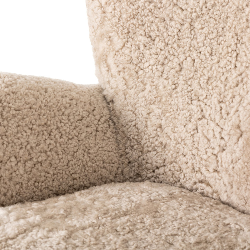 Fauteuil à oreilles Bristow, Beige peau de mouton