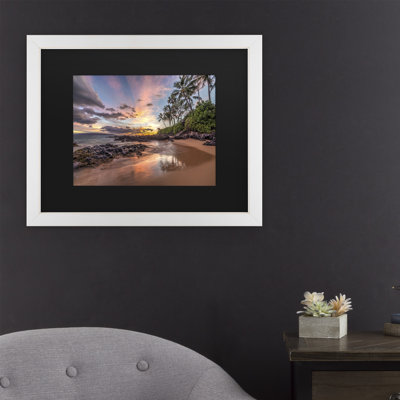 « hawaii coucher wonder », reproduction de photo sur toile encadrée