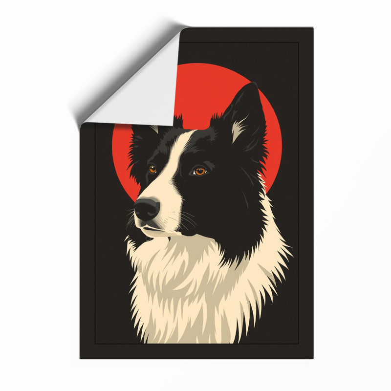 Alert Dog Rising Modern - Framed Print, Unframed, A2 - 59.4 x 42.0 cm