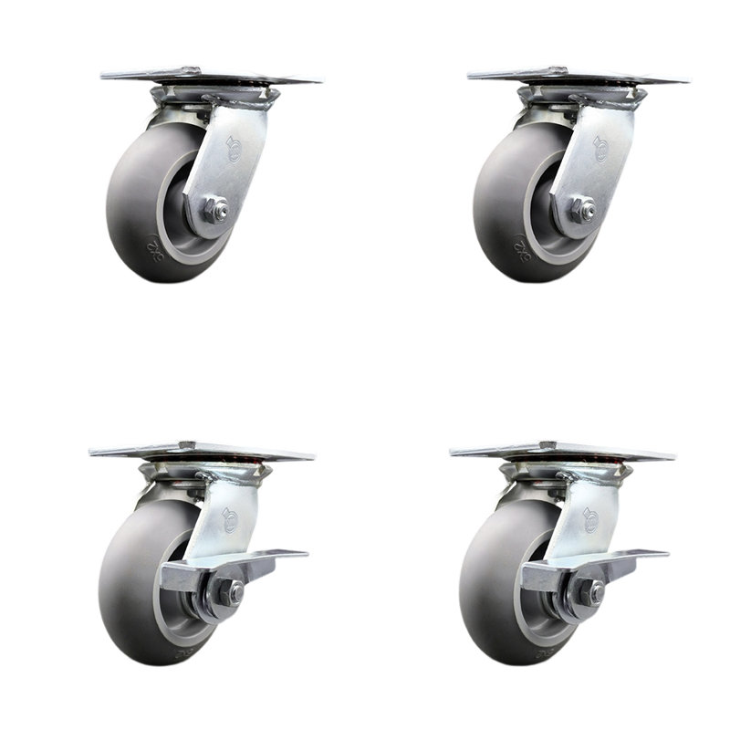 4 Piece Thermoplastic Rubber Caster Set