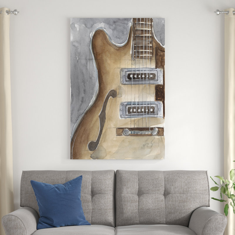 Étude d'instruments d'aquarelle I, H 48 po x l 32 po x P 1,25 po