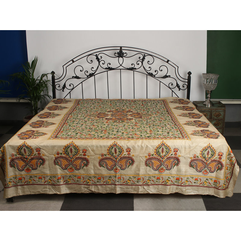 Couvre-lit Exotic India Pure Tussar Kantha