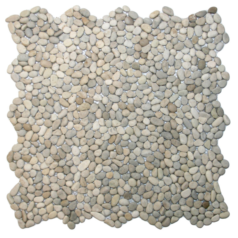 Yangtze Java Tan Natural Stone Mosaic Tile Random Sized with Mesh Backing 12" x 12" - 1 Sq. Ft.