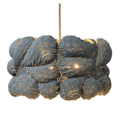 Anguilla 6-Light Wood Beaded Chandelier, Natural