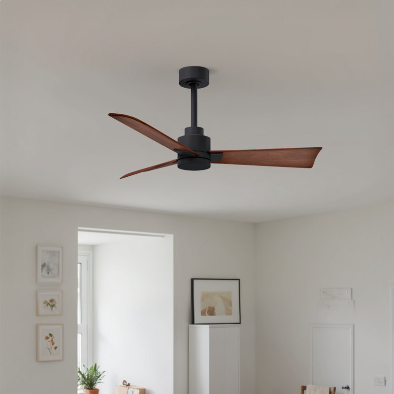 Ventilateur de plafond Alessandra 42, Noyer, Noir mat
