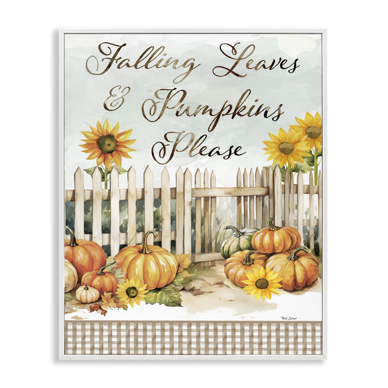 «Pumpkins Veuillez Sentiment», estampe numérique encadrée par Nicole DeCamp, Giclée encadrée blanc bord de mer