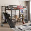Lit mezzanine en métal avec bureau intégré